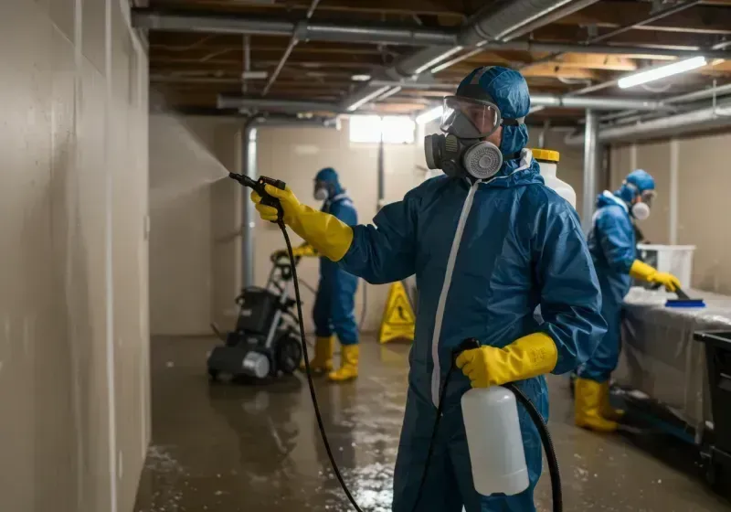 Basement Sanitization and Antimicrobial Treatment process in Brighton Park, IL